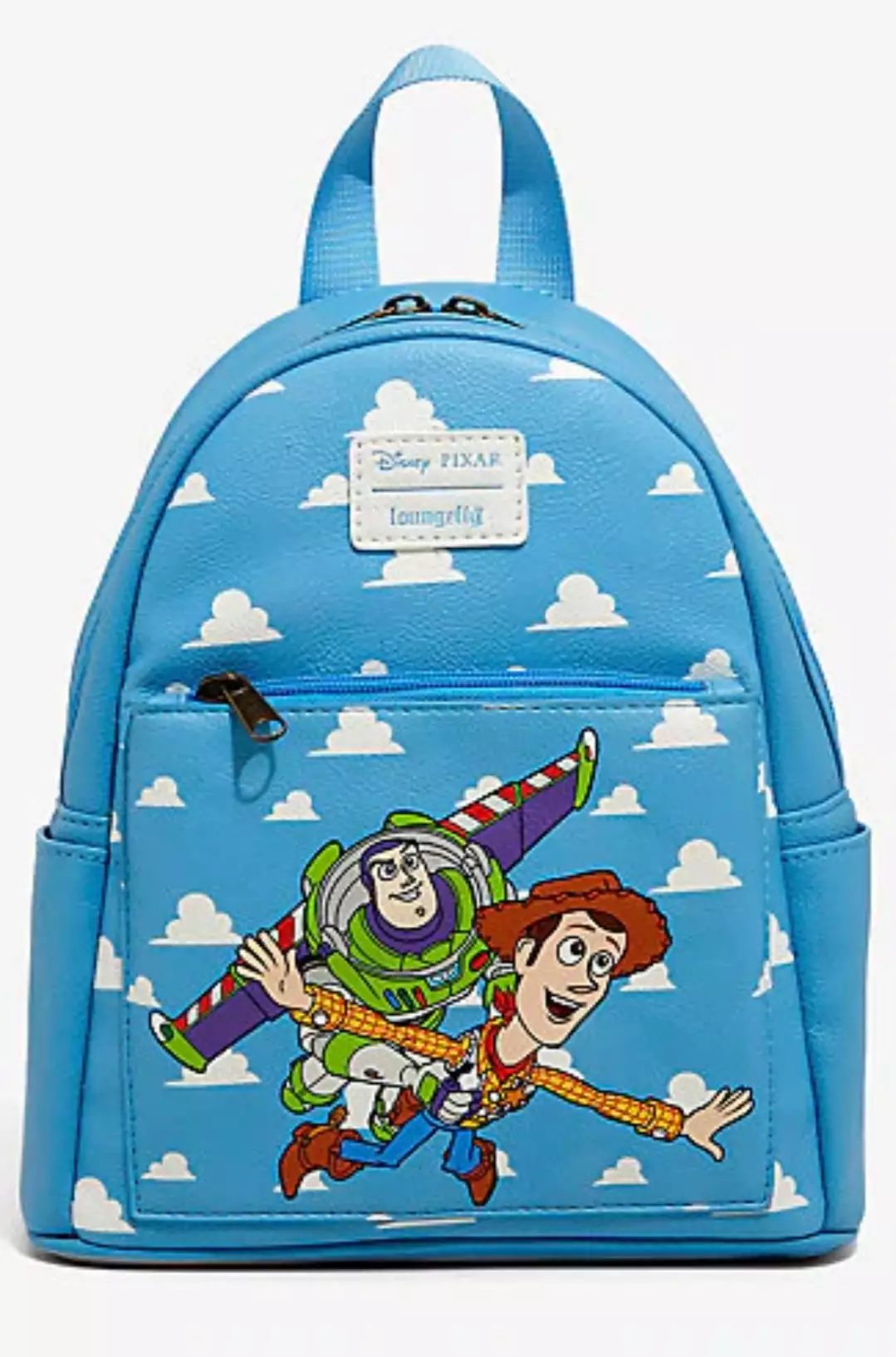 Photo Disney LOUNGEFLY Toy Story, BUZZ & WOODY MINI Faux Leather Backpack