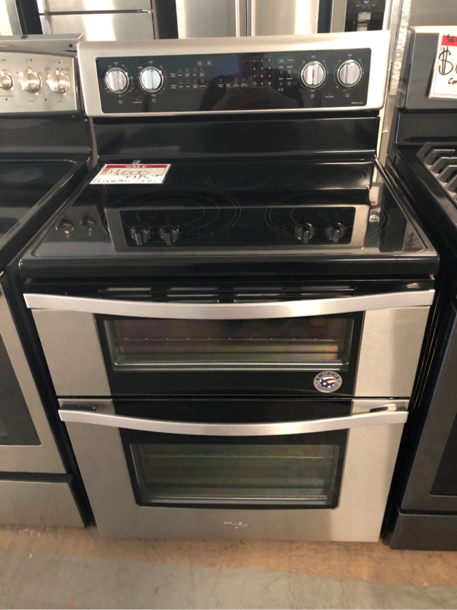Photo New whirlpool stainless steel double oven glass top 10% off
